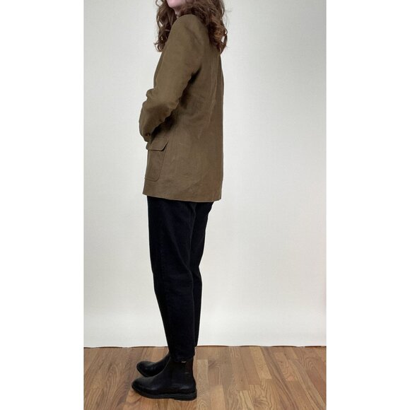 Vintage 100% Linen Blazer Jacket Coat Oversized Old Money Academia Quiet Luxury - Picture 2 of 8